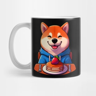 Shiba Inu Loves Strawberry Pancakes Mug